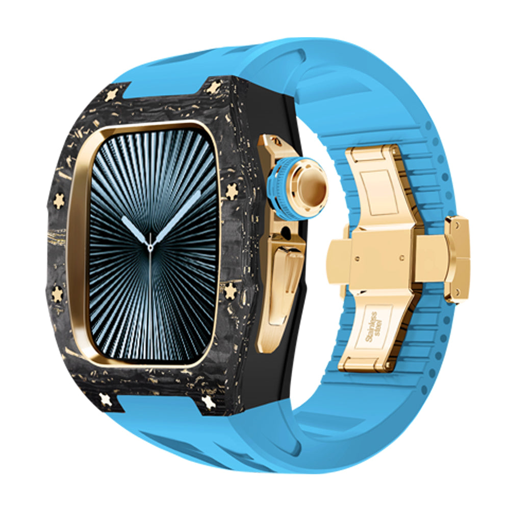 Carbon Fiber Gold Case For Apple Watch S11/10 (46mm)