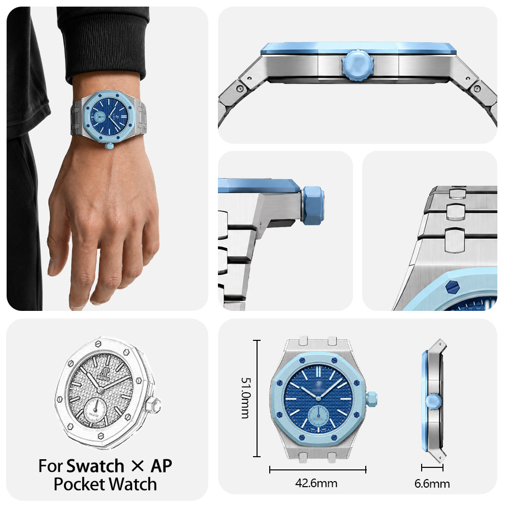 Royal Pop Integrated Metal Bracelet Pocket Watch Conversion Case Kit
