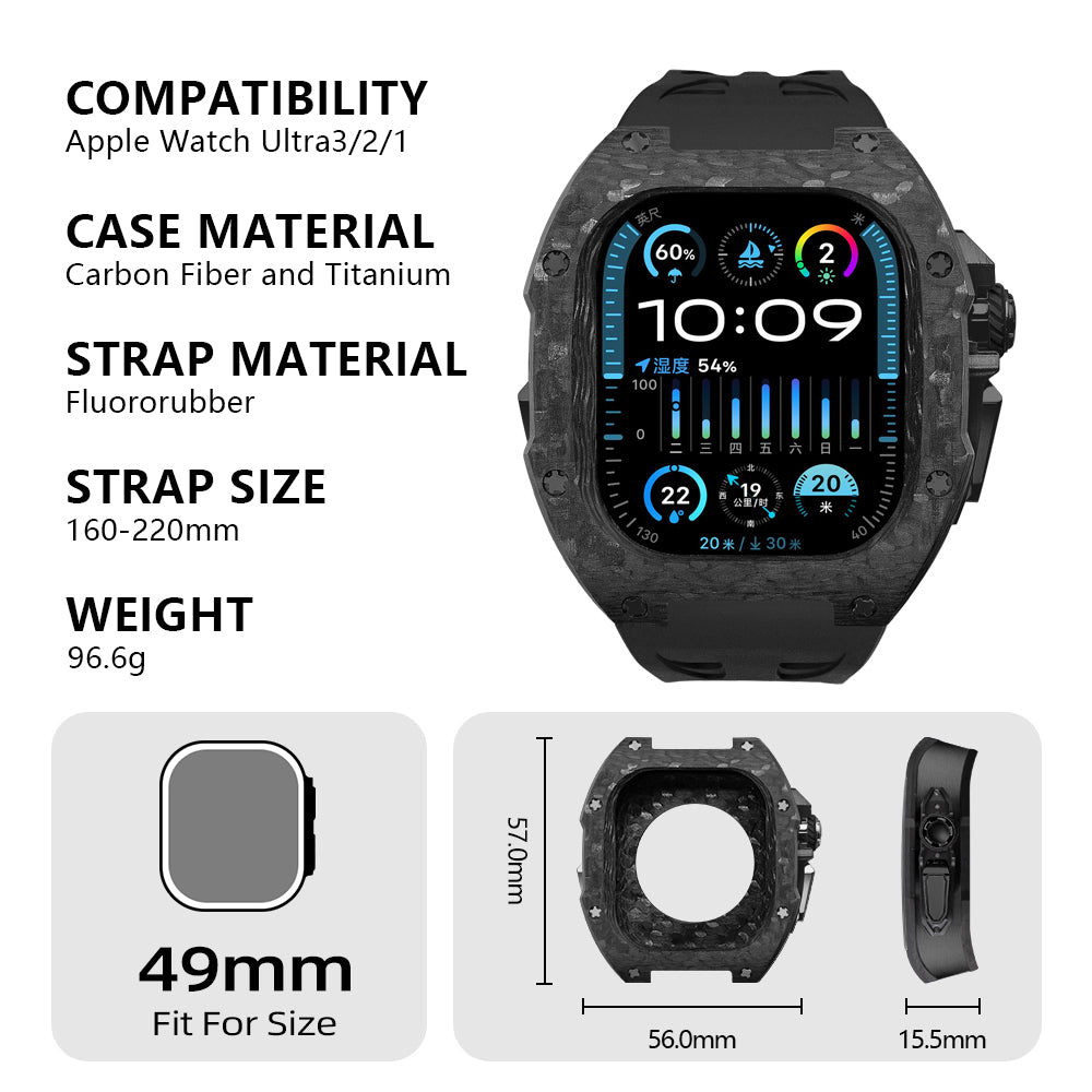 Carbon Fiber For Apple Watch Case Ultra 3/2/1 49mm